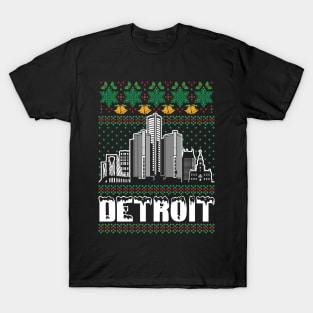 Detroit Michigan Ugly Christmas T-Shirt